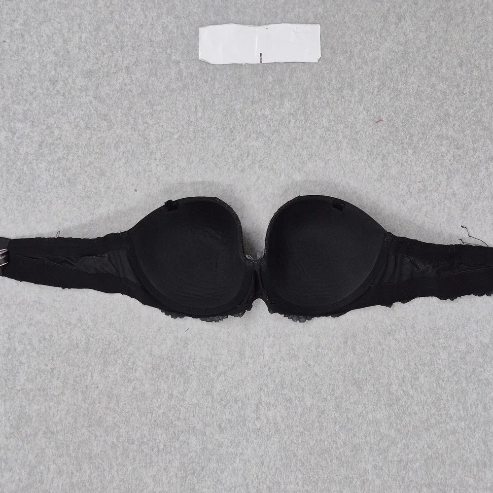 Victoria's Secret Women Bra 34D Black Dream Angels T Shirt Underwired Lace READ